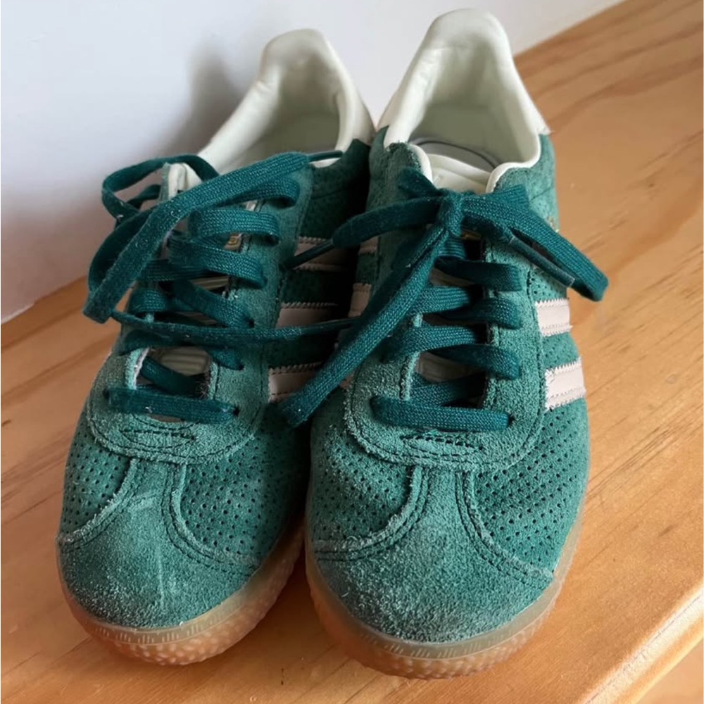 Adidas Gazelle Kids Teal Suede Lace-Up Sneakers